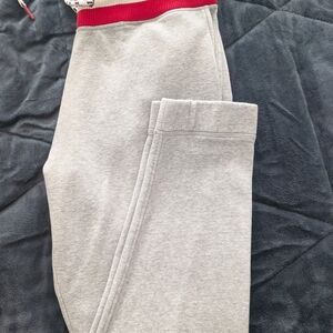 Tommy Hilfiger Light Gray Sweatpants with Red Waistband